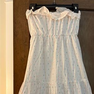 Sadie & Sage Strapless White Dress with Colorful Dots